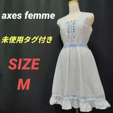 미사용 택 포함 axes femme 스트라이프 원피스 스캘럽