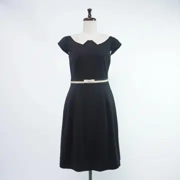 TOCCA 리본 벨트 디자인 원피스 블랙 베이지 사이즈 0*TC734