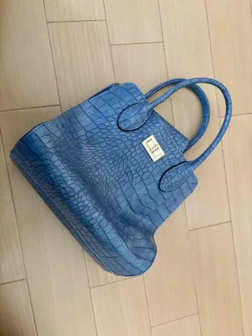 파랑 크로커다일풍 토트백