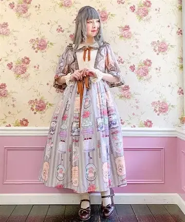 axes femme kawaii 티티 x 베어 패밀리 원피스 브라운