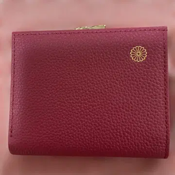 [미사용 새상품] 핑크 코쿄 지갑 가마구치 천연 가죽 (박스 포함)