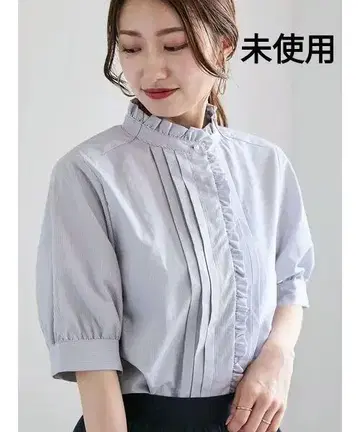미사용 Te chichi 펄 악센트 프릴 블라우스