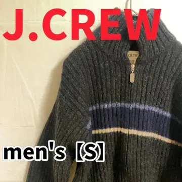 Y93 [ J.CREW ] 굵은 피치 보더 울 니트 [ S ] 그레이