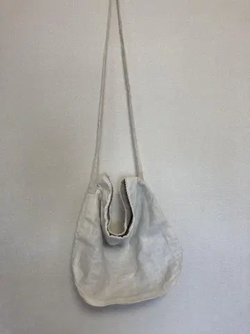 린넨 화이트 숄더백