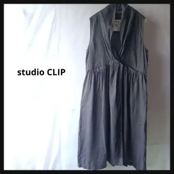 studioCLIP 스튜디오 클립 그레이 슬리브리스 프론트 오픈 원피스