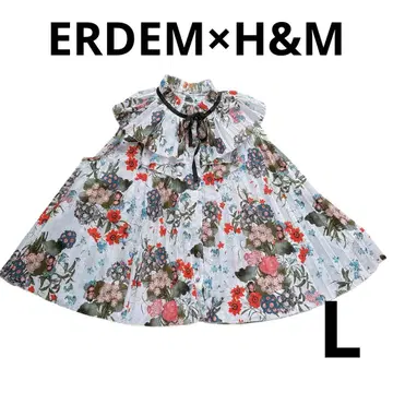 ERDEM x H&M 플라워 프린트 L 슬리브리스 블라우스 콜라보