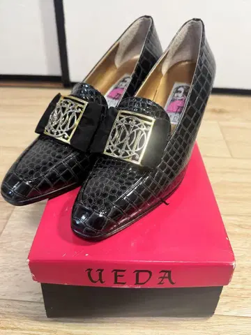 UEDA MILANO 여성용 펌프스 크로코 무늬 24cm 빈티지