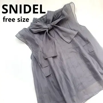 SNIDEL 스나이델 블라우스 오간자 슬리브리스 리본
