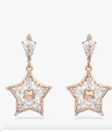 Swarovski 스와로브스키 별 귀걸이 핑크 골드