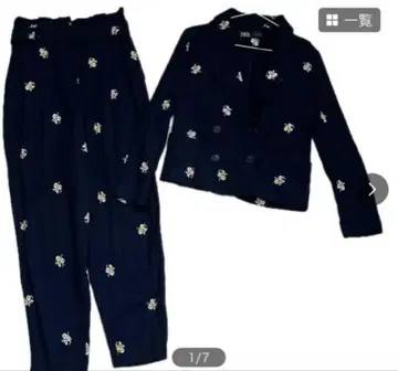 ZARA 셋업 꽃무늬 자수 자켓 팬츠 벨트