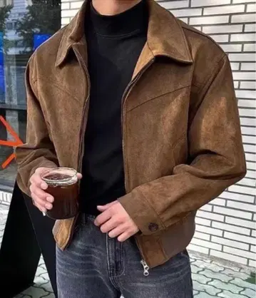 브라운 스웨이드풍 자켓