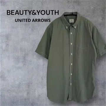 BEAUTY&YOUTH 반팔 셔츠 XL 카키 코튼 캐주얼