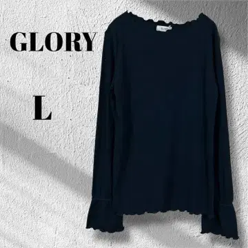 새상품 GLORY 레이온 혼방 메로우 티셔츠 L 네이비 긴팔 M3743