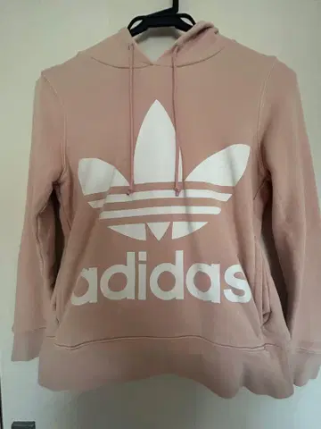 adidas 핑크 후드 부착 후드티