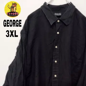 USA 구제 의류 GEORGE 긴팔 버튼 셔츠 3XL 블랙