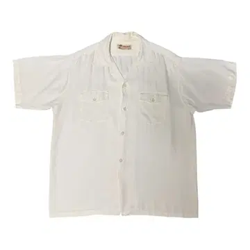 50년대 빈티지 레이온 셔츠 화이트 S/S