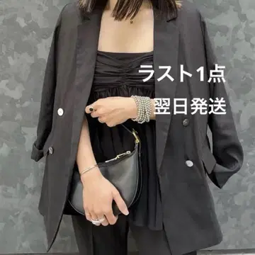 LOUNGEDRESS 워셔블 린넨 라이크 시어 자켓 블랙