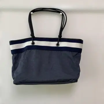 GabardineK.T 네이비와 화이트 스트라이프 토트백