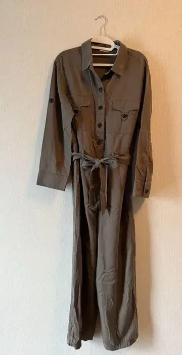 SNIDEL 카키 긴팔 셔츠 원피스