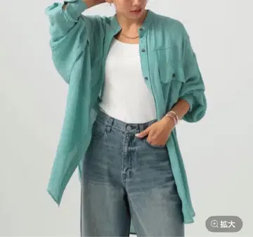 베이플로우 시어 슬라브 롱 셔츠