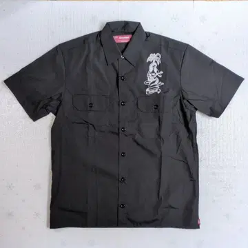 H&S 워크 셔츠 M BLACK S/S 미사용 하이드 앤 시크