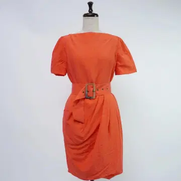 새상품급 질 샌더 타이트 원피스 벨트 포함 오렌지 사이즈 34*TC903