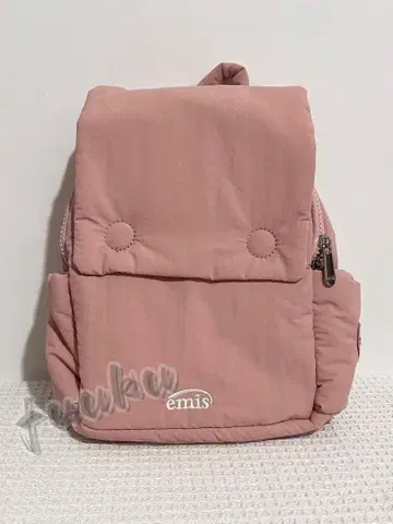 emis 핑크 백팩 하트 자수