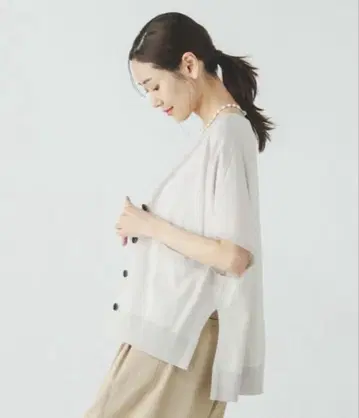 [ 1회 착용 ] GLOBAL WORK 슷키레이 산뜻 가디건 반팔