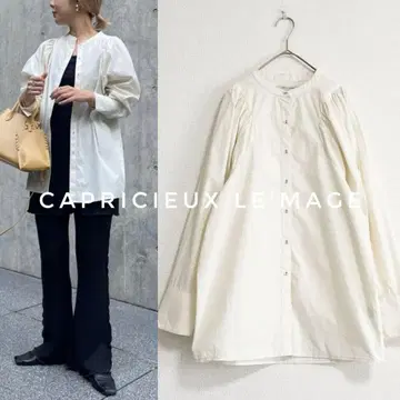 새상품급 CAPRICIEUX LE'MAGE 코튼 나일론 퍼프 블라우스