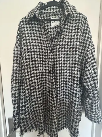 ZARA 하운드투스 패턴 오버사이즈 자켓