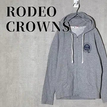 RODEO CROWNS 긴팔 후드티 백 프린트 집업 코튼 혼방