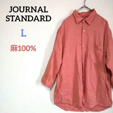 저널 스탠다드 린넨 100% 셔츠 긴팔 빅 사이즈 얇은 소재 핑크