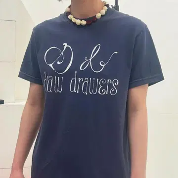 draw drawers 로고 T셔츠 네이비