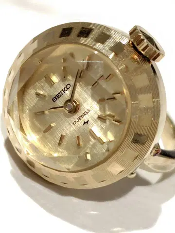 작동 확인 완료 SEIKO 세이코 수동 와인딩 반지 워치 컷 유리 반지