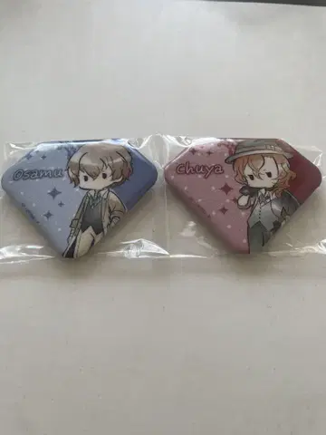 문호 스트레이독스 레트로풍 다이아형 캔뱃지 다자이 오사무 나카하라 나카야