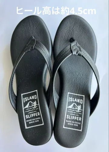 ISLAND SLIPPER 블랙 웨지 플립플랍
