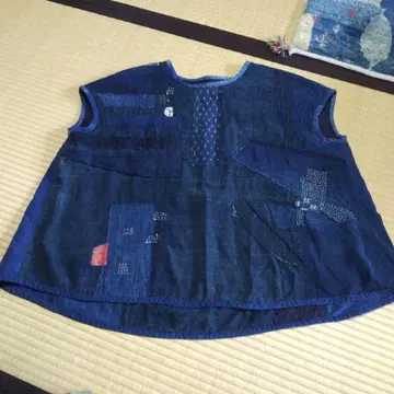 빈티지 원단 리메이크 누더기 프렌치 슬리브 상의