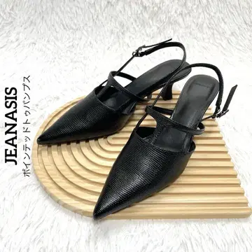 JEANASIS [새상품급] 로우힐 펌프스 블랙 지나시스 앵클벨트