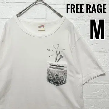 프리 레이지 FREE RAGE 티셔츠 화이트 프린트 기타 고유명사 [M]