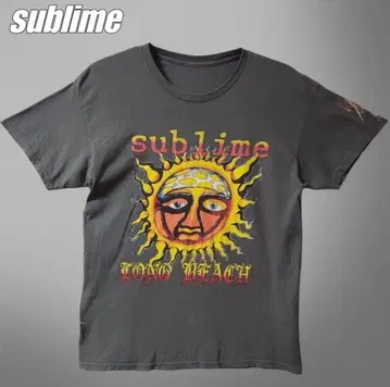 sublime 서브라임 롱 비치 프린트 티셔츠 그레이 사이즈 L