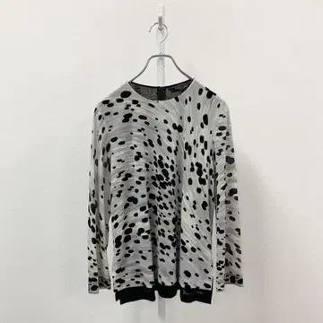 80g23 LEONARD 긴팔 티셔츠 캉캉 소재 달마시안 패턴 LL