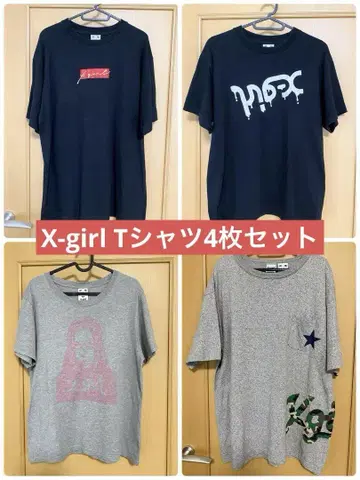 X-girl 엑스걸 티셔츠 4장 세트 M~L 정도 새상품급