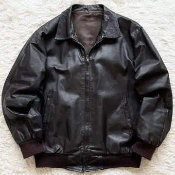 새상품급 Japan Vintage Leather Jacket 다크 브라운