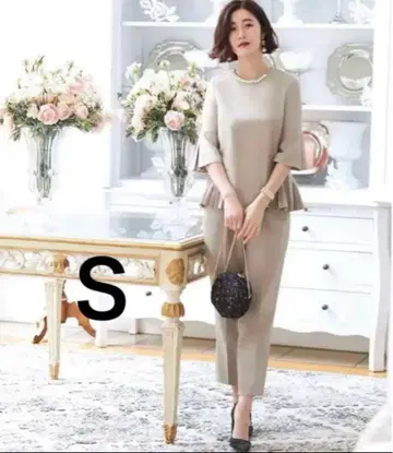 사이드 플리츠 펄 상의 팬츠 셋업 포멀 파티 드레스