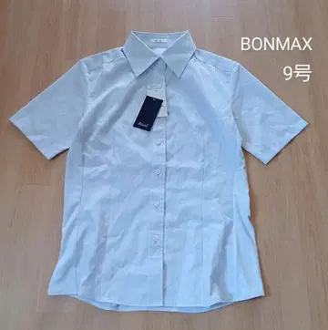 새상품 본맥스 사무복 블라우스 반팔 블루 스트라이프 데오드란트 기능