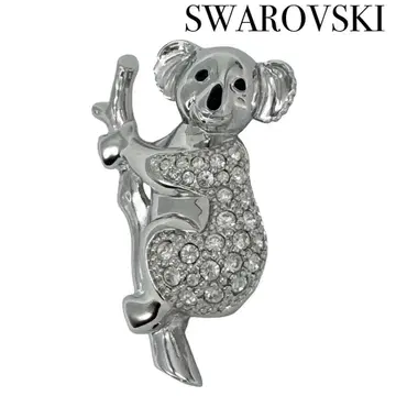 SWAROVSKI 스와로브스키 큐빅 코알라 브로치 실버