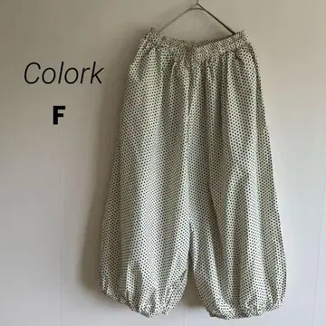colork, 사루엘 팬츠, 도트 무늬, 넉넉한, 귀여운, 새상품급