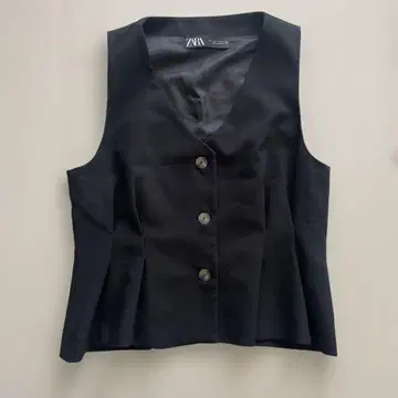 ZARA 블랙 V넥 베스트 L