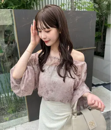 뉴앙스 패턴 시어 블라우스 / 4way / 2way / 오프숄