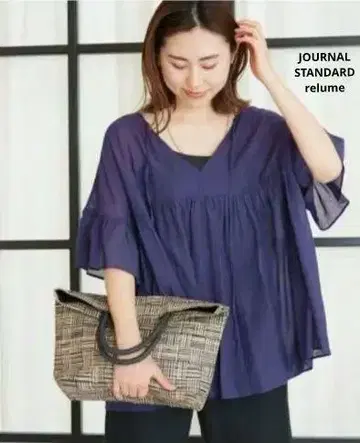 저널 스탠다드 리룸 레이온 면 보일 볼륨 개더 풀오버